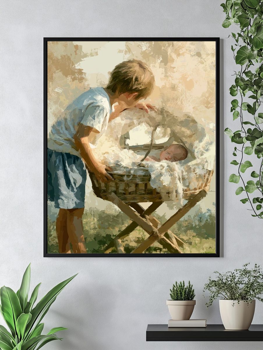 Tender Nursery Moment Illustration Poster. — room view 4