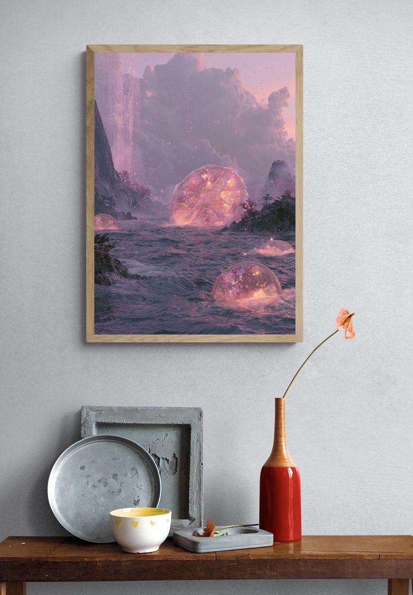 Dreamy Crystal Seascape Poster. — room view 3