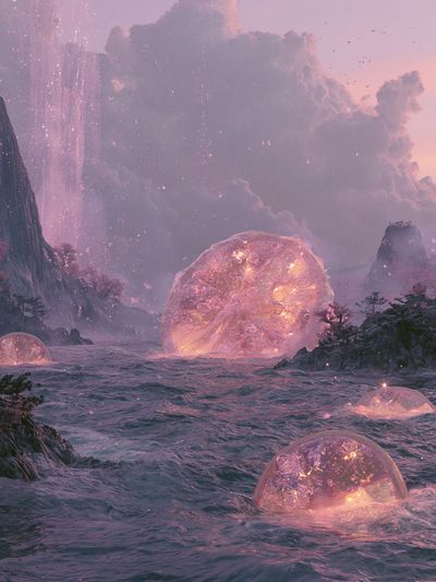 Dreamy Crystal Seascape Poster. poster