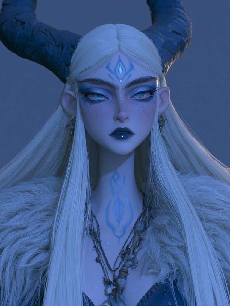 Horned Fantasy Portrait Poster. poster detail