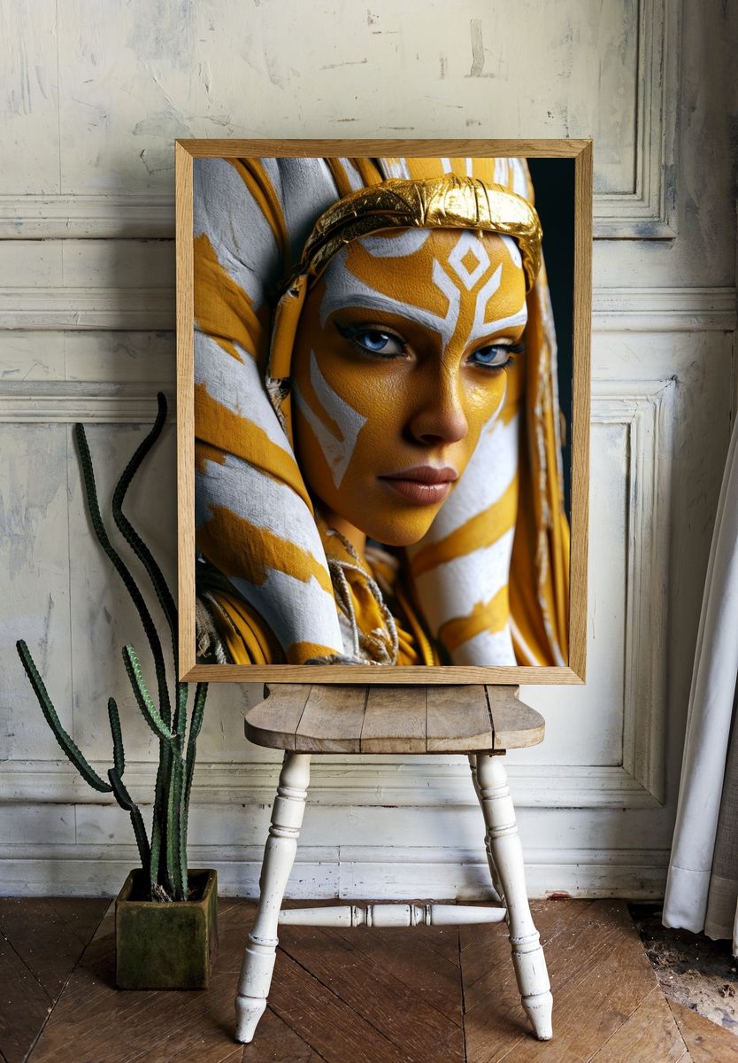 Golden Pharaoh Portrait Print. room preview