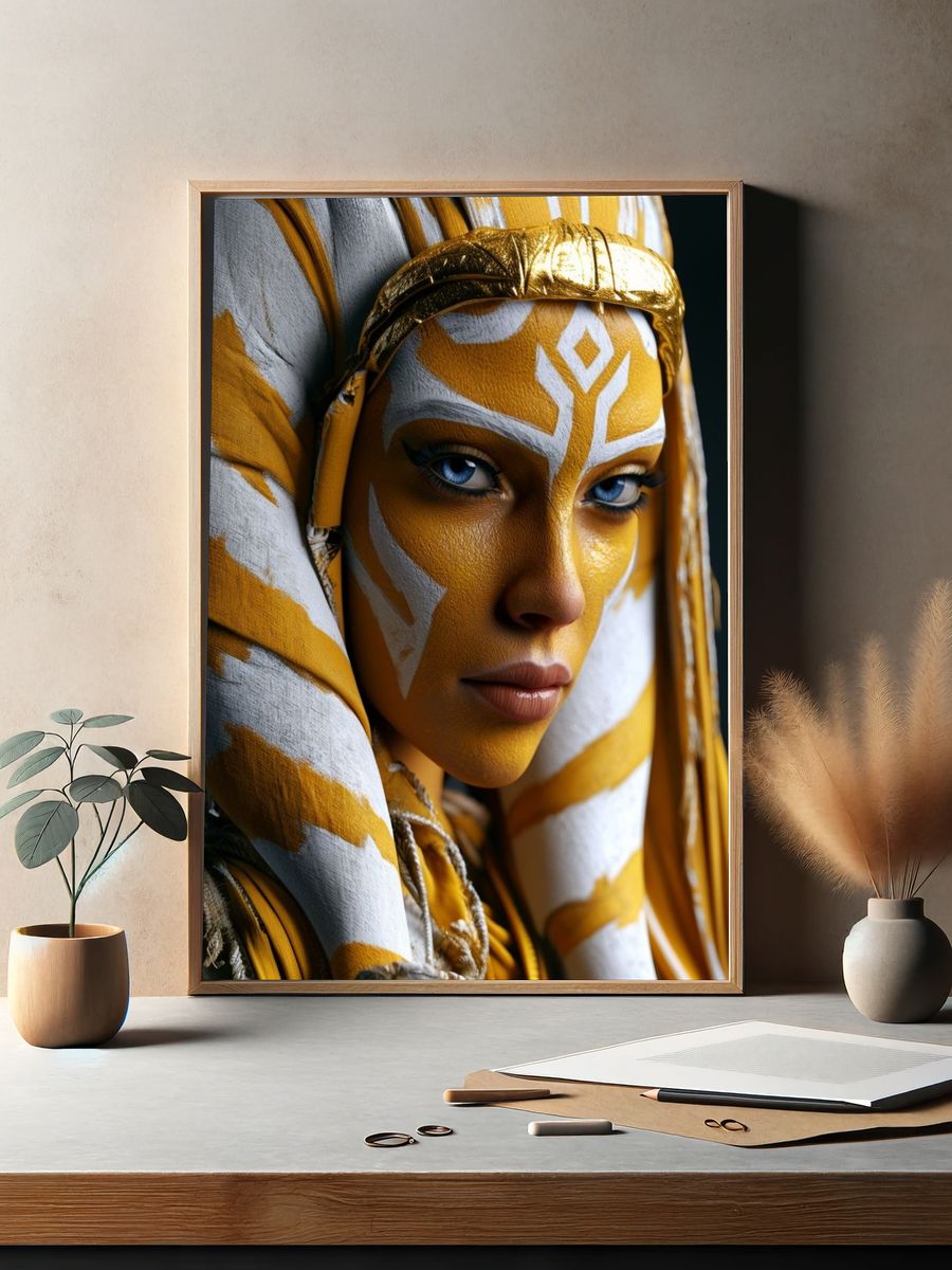 Golden Pharaoh Portrait Print. — room view 2