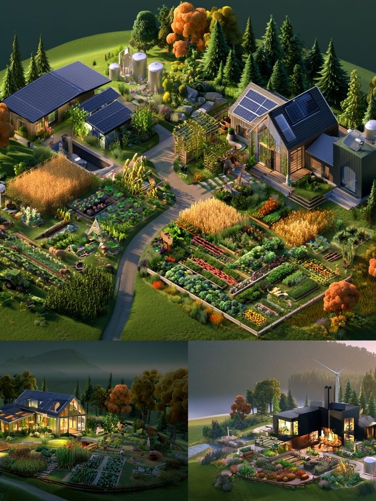 Sustainable Homestead Garden Poster. poster — illustration art