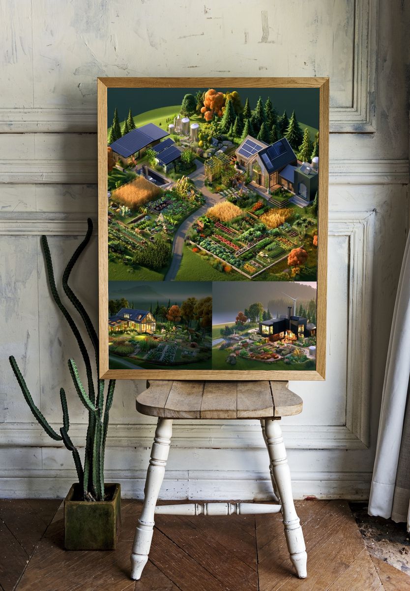 Sustainable Homestead Garden Poster. room preview