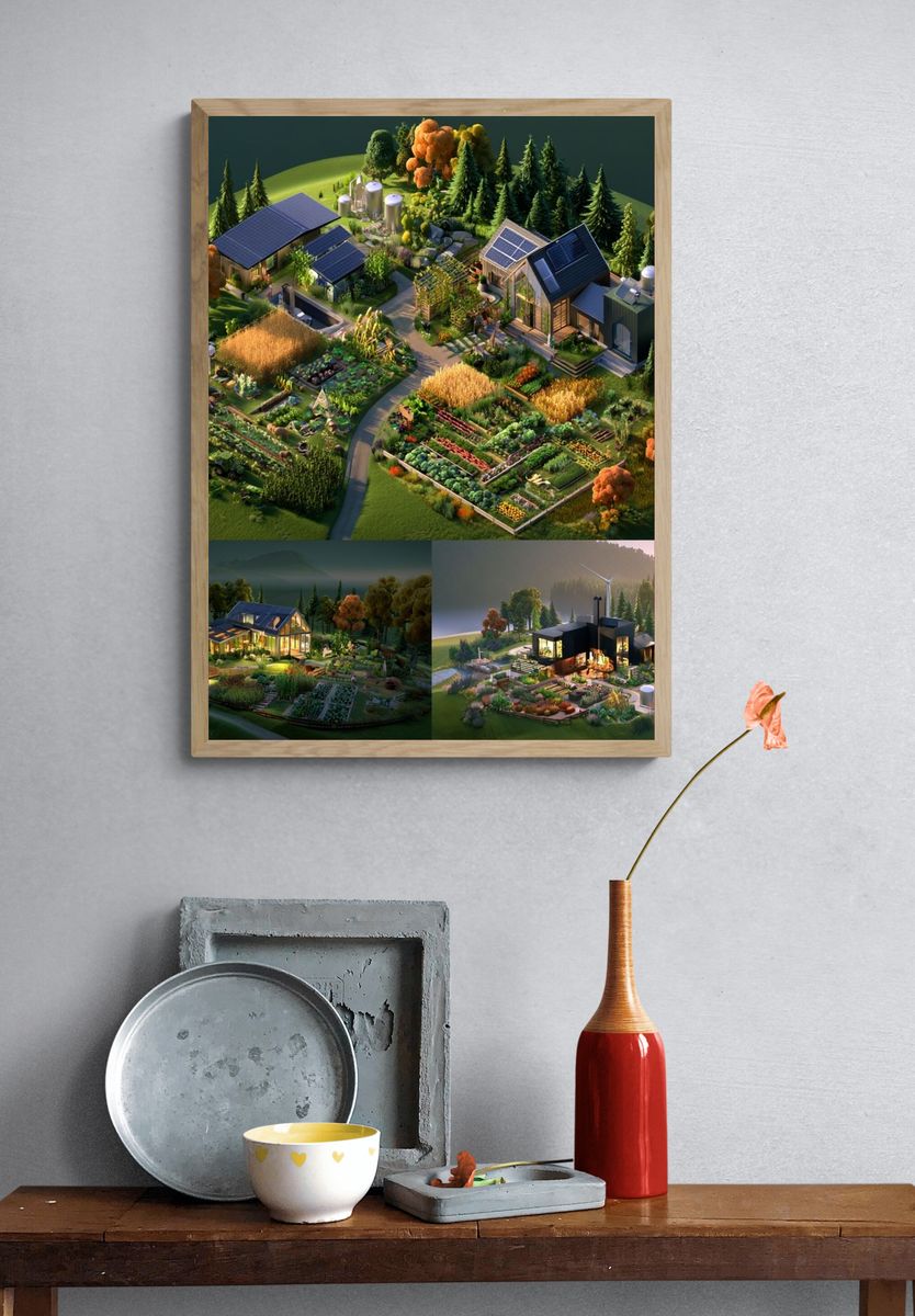 Sustainable Homestead Garden Poster. — room view 3