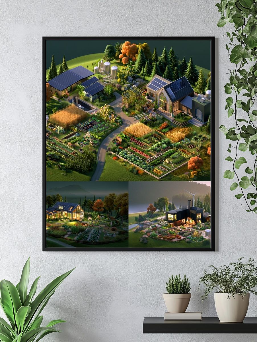 Sustainable Homestead Garden Poster. — room view 4