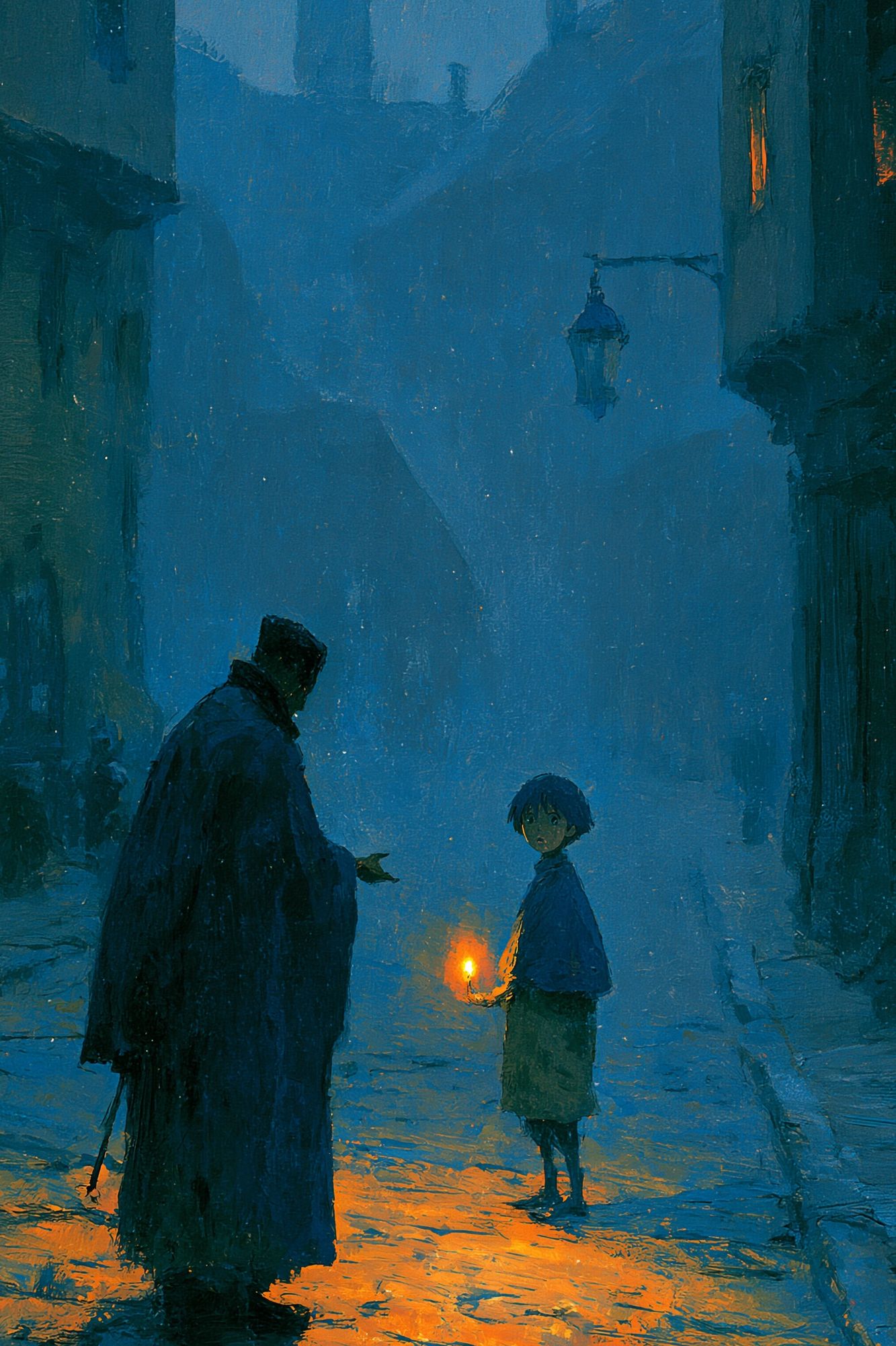 Lantern Alley Scene Illustration Poster. poster detail