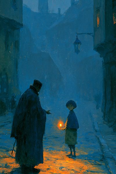 Lantern Alley Scene Illustration Poster. poster