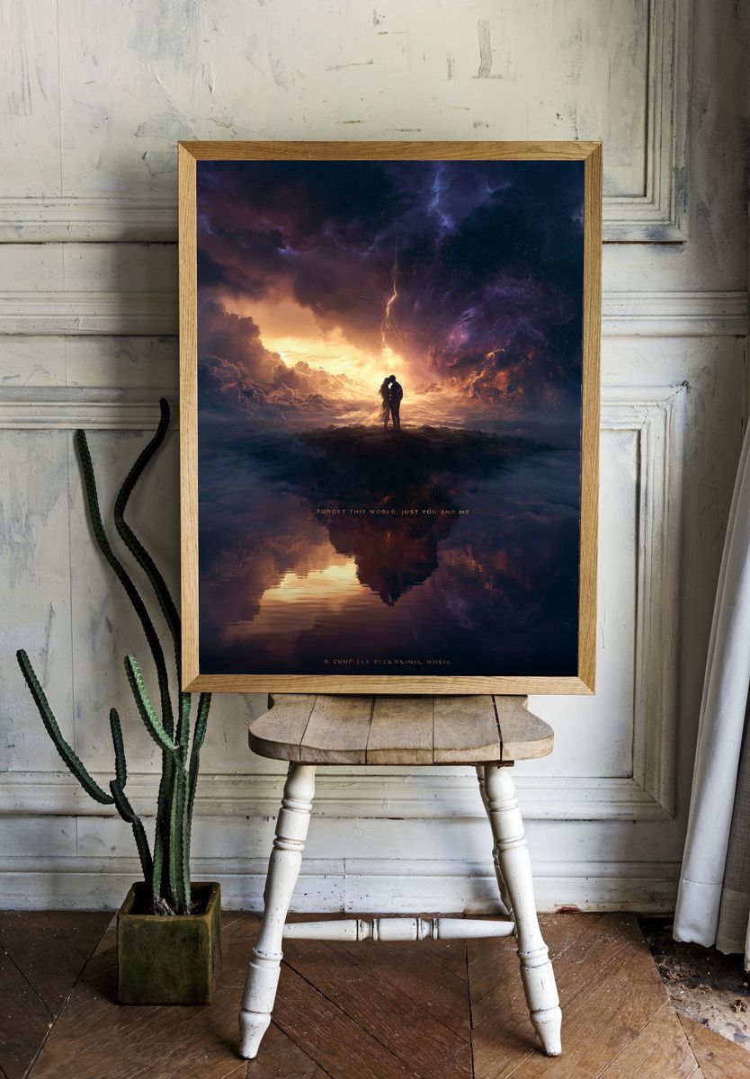 Mystic Cat Warrior Illustration Poster. room preview
