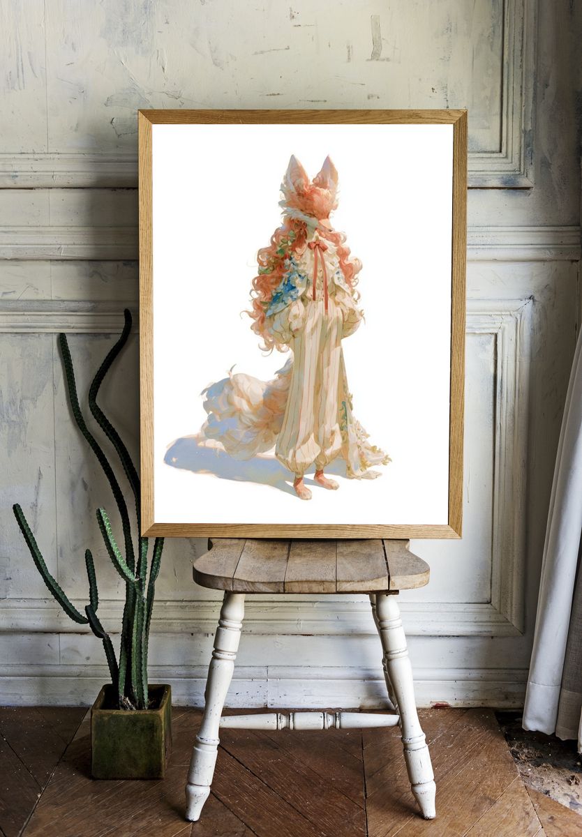 Fox Character Illustration Print. — room view 1