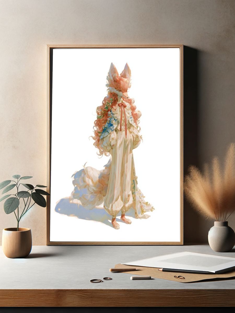 Fox Character Illustration Print. — room view 2