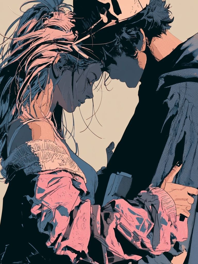 Intimate Couple Illustration Poster. poster detail