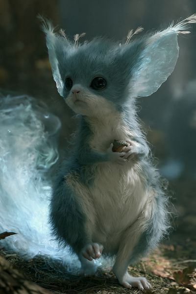Fantasy Baby Creature Portrait Print.