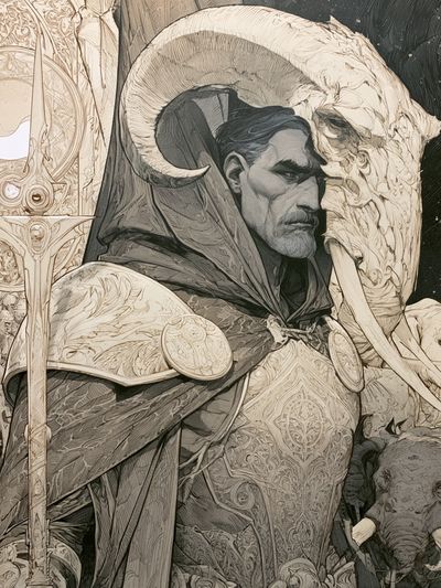 Fantasy Warrior Portrait Print. poster print
