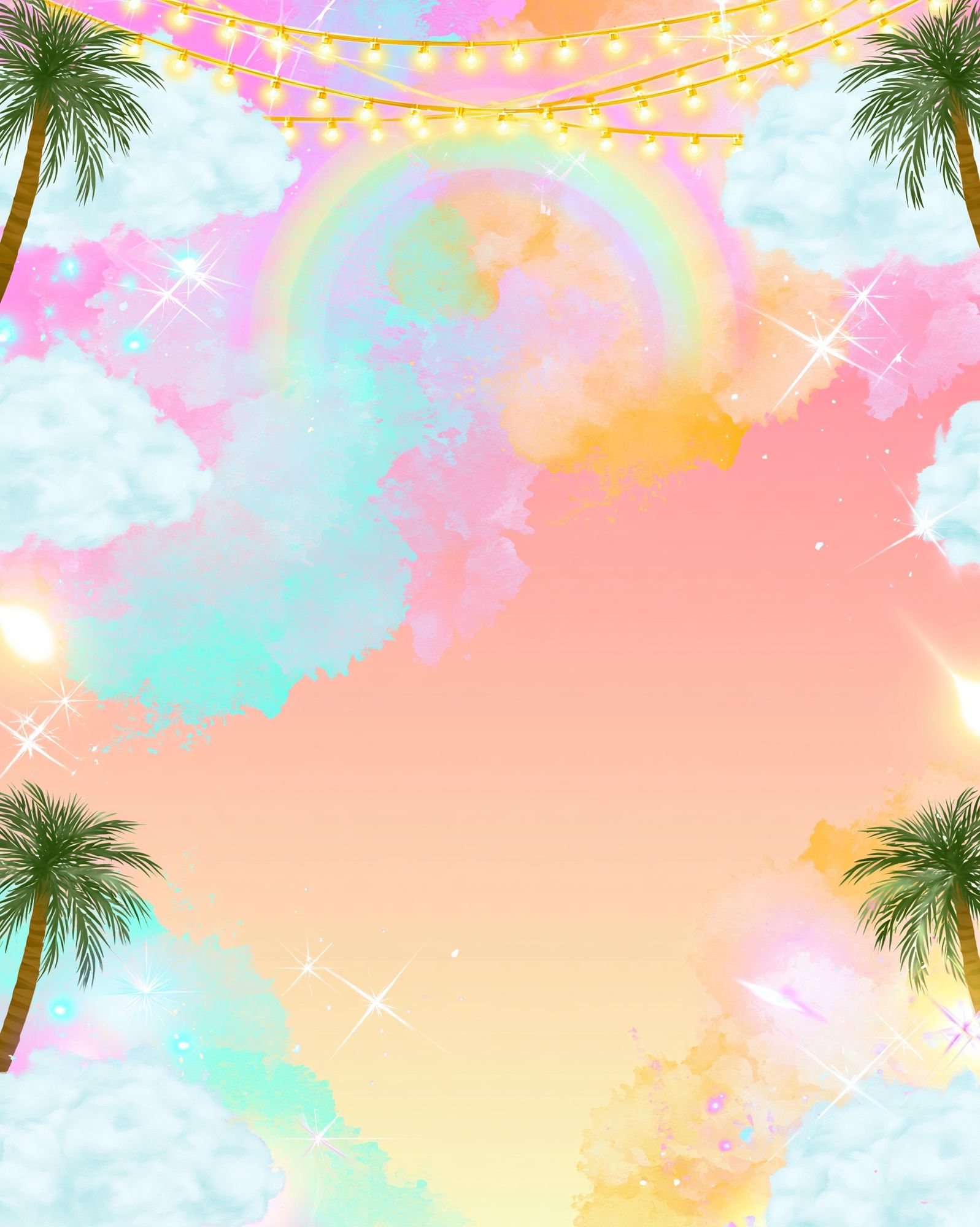 Pastel Rainbow Sky Illustration Poster. poster — illustration art