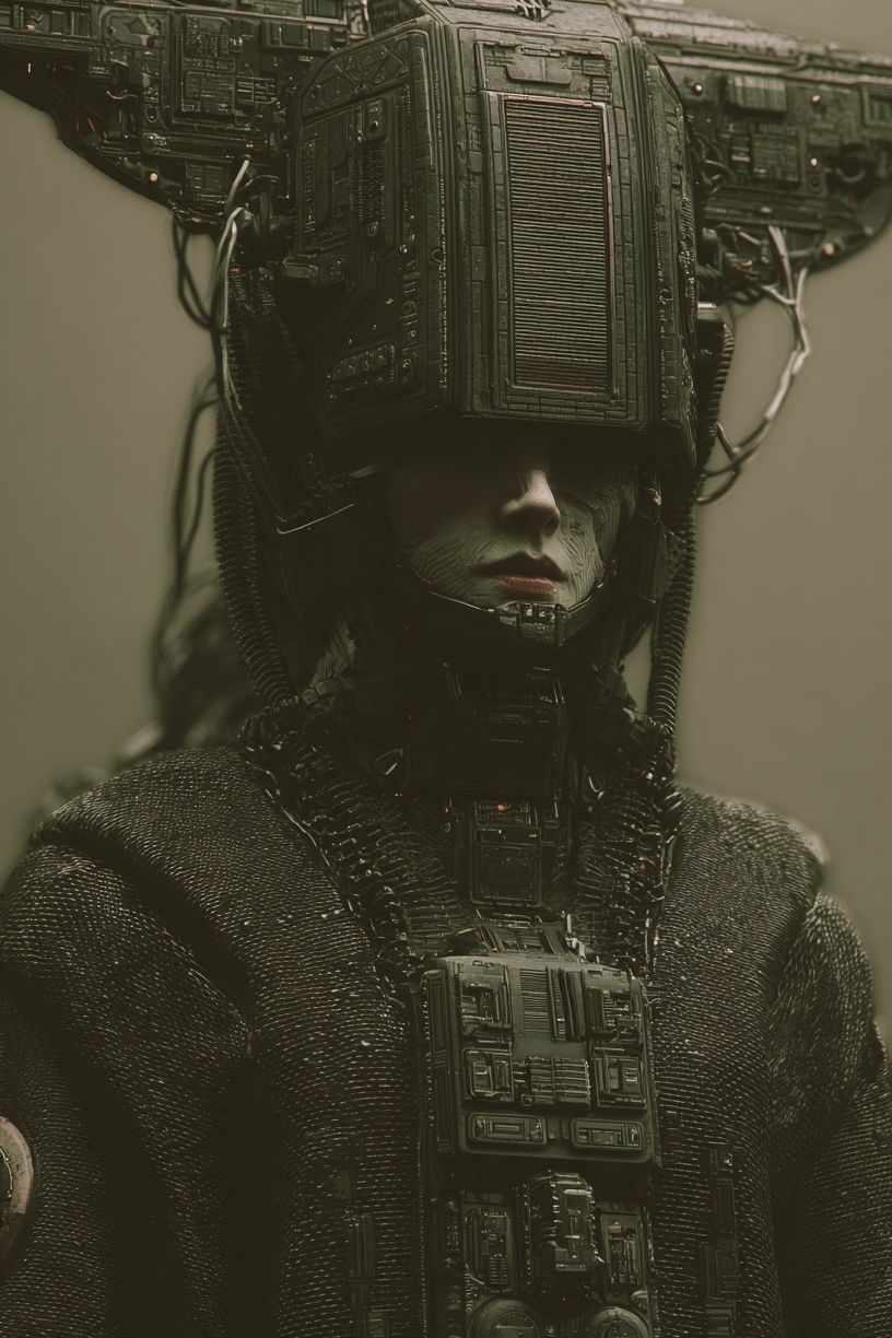 Cybernetic Portrait Sci-Fi Print. poster detail