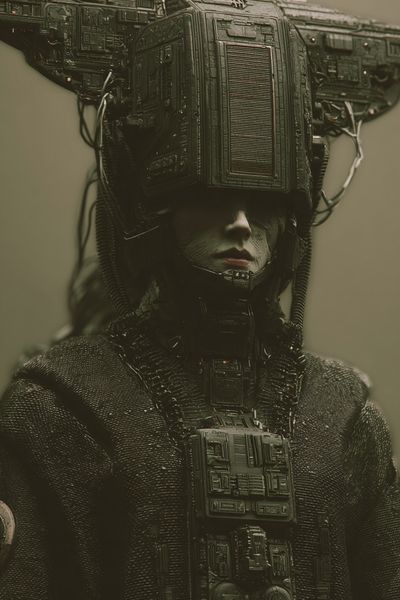 Cybernetic Portrait Sci-Fi Print. poster print