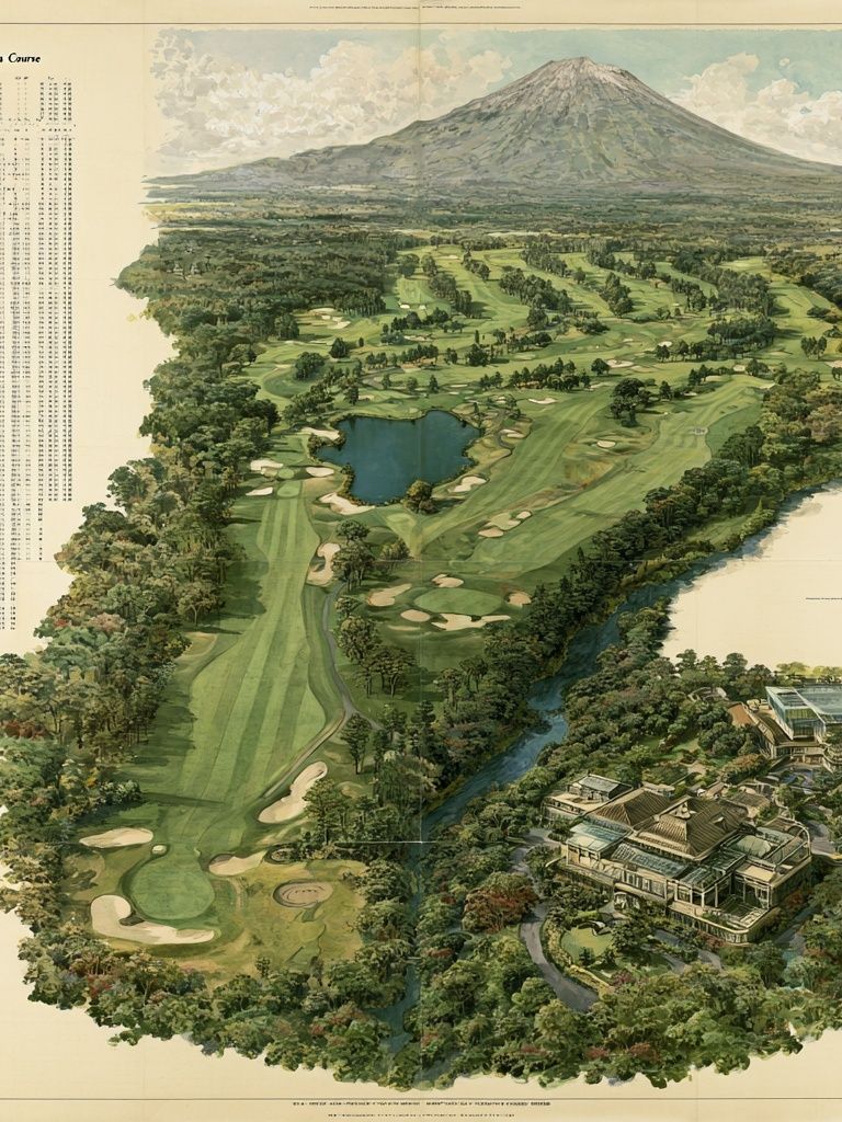 Golf Course Aerial Illustration Poster. poster — illustration art