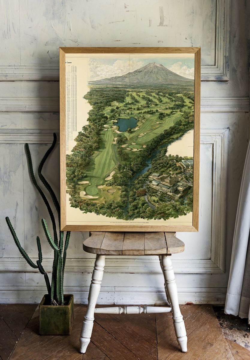 Golf Course Aerial Illustration Poster. — room view 1