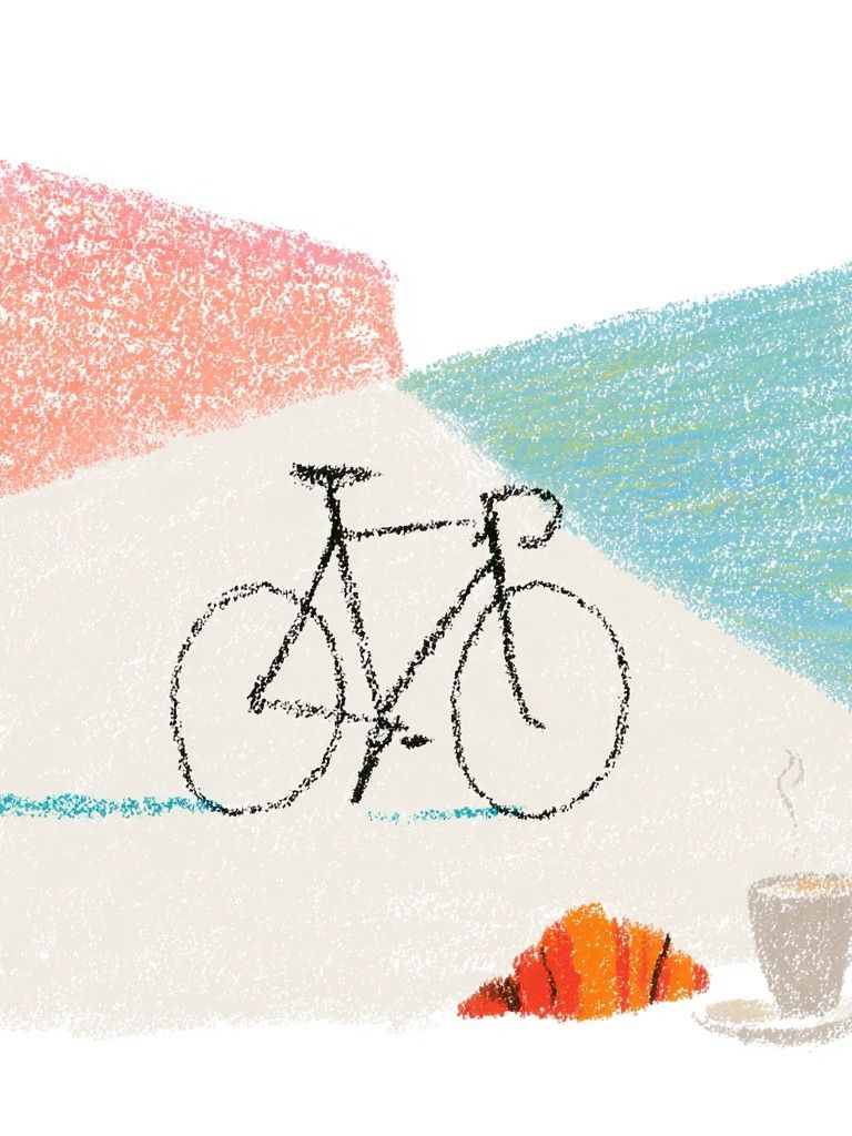 Cycling Morning Sketch Poster. poster — illustration art