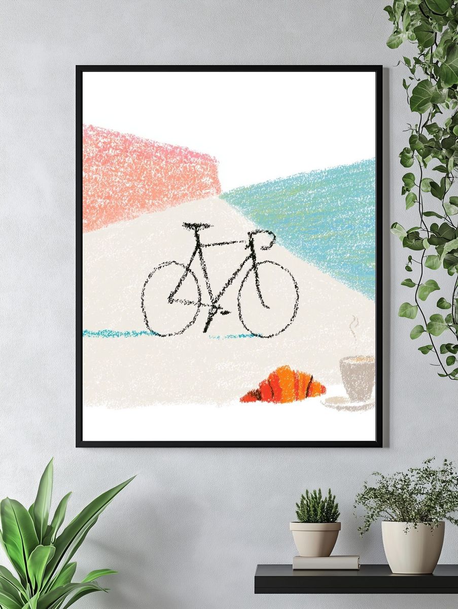 Cycling Morning Sketch Poster. — room view 4
