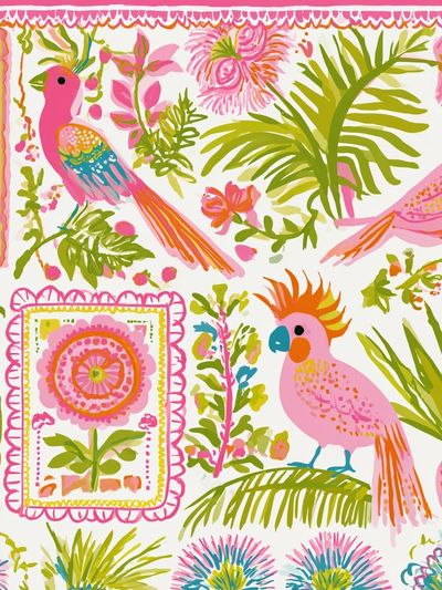 Tropical Birds Illustration Poster. poster
