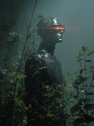Cybernetic Forest Sentinel Poster. poster print