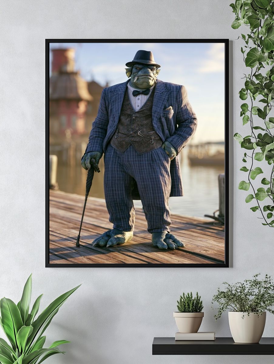 Gentleman Fishman Illustration Poster. — room view 4