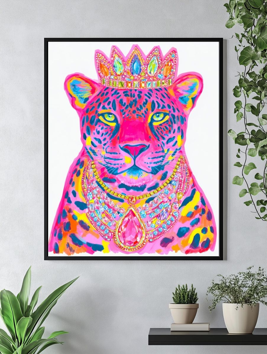 Regal Leopard — Illustration Print. — room view 4
