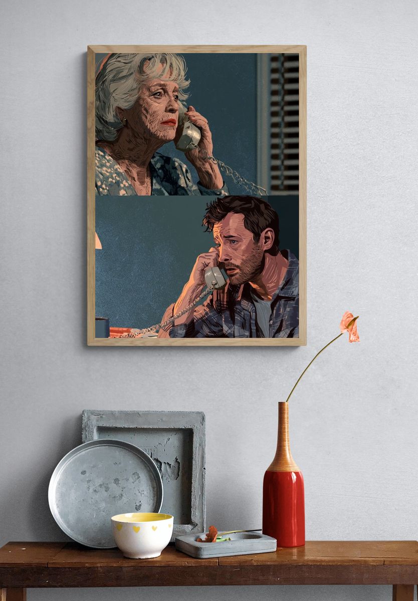 Phone Call Portrait Poster. — room view 3