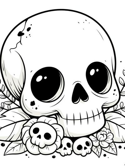 Cute Skull Line Art Poster. poster