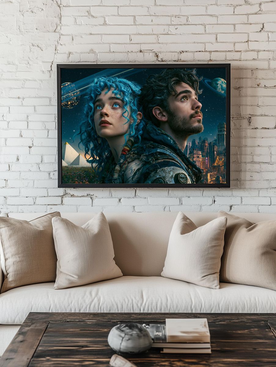 Cosmic Duo Sci-Fi Poster. — room view 1