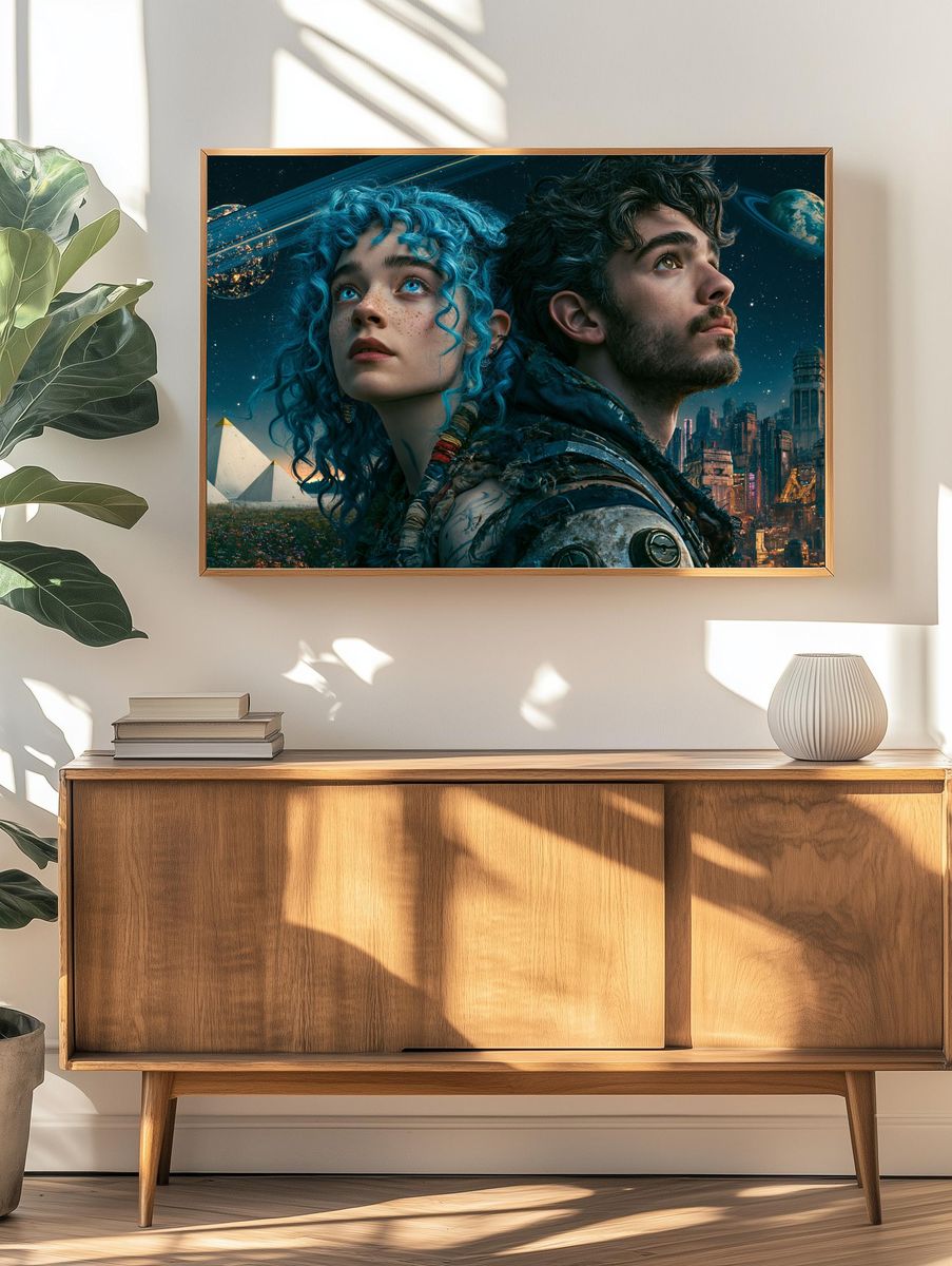 Cosmic Duo Sci-Fi Poster. — room view 3