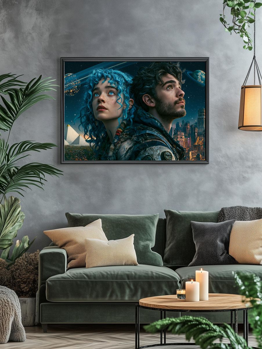 Cosmic Duo Sci-Fi Poster. — room view 4