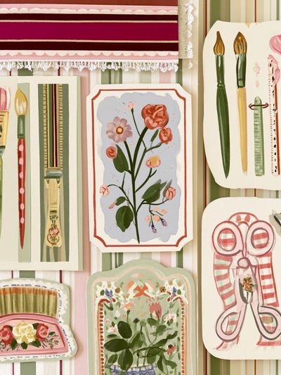 Floral Paintbrush Still Life Poster.