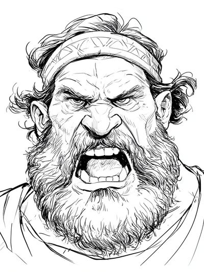Fierce Warrior Portrait Print.