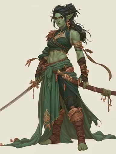Green Fantasy Warrior Illustration Poster. poster — illustration art