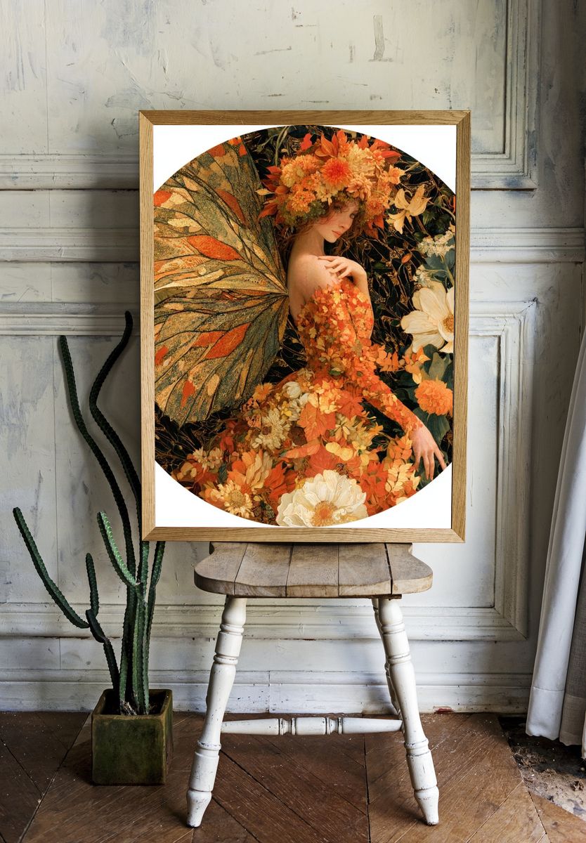 Floral Fairy Portrait Print. — room view 1
