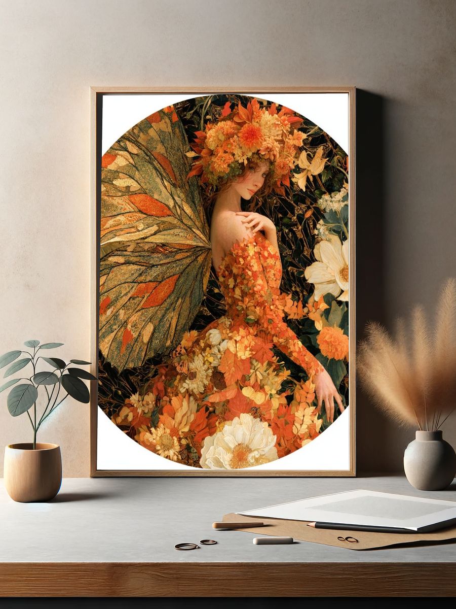Floral Fairy Portrait Print. — room view 2