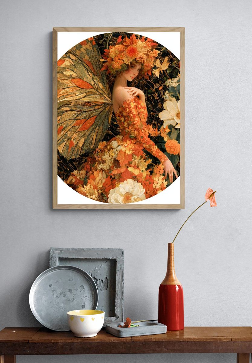 Floral Fairy Portrait Print. — room view 3
