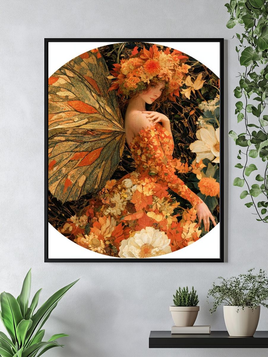 Floral Fairy Portrait Print. — room view 4