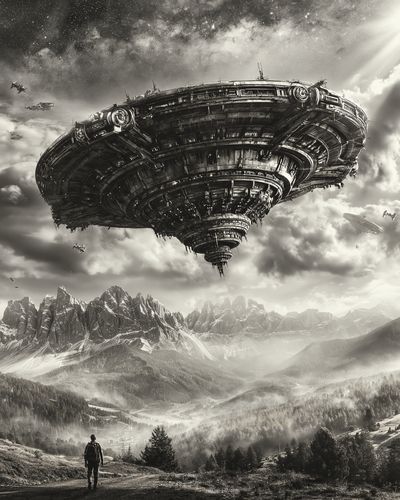 Alien Sky Over Mountains Print.