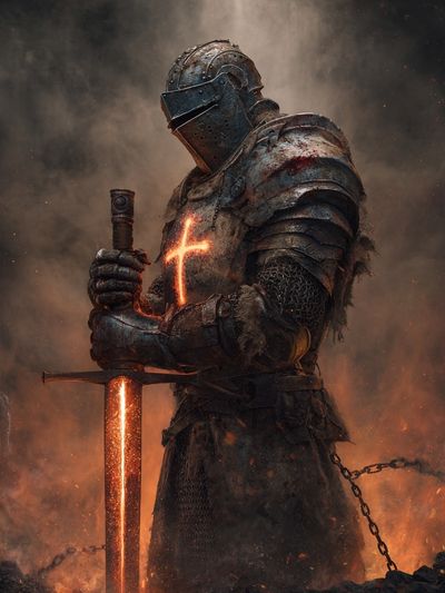 Glowing Knight Fantasy Poster. poster print