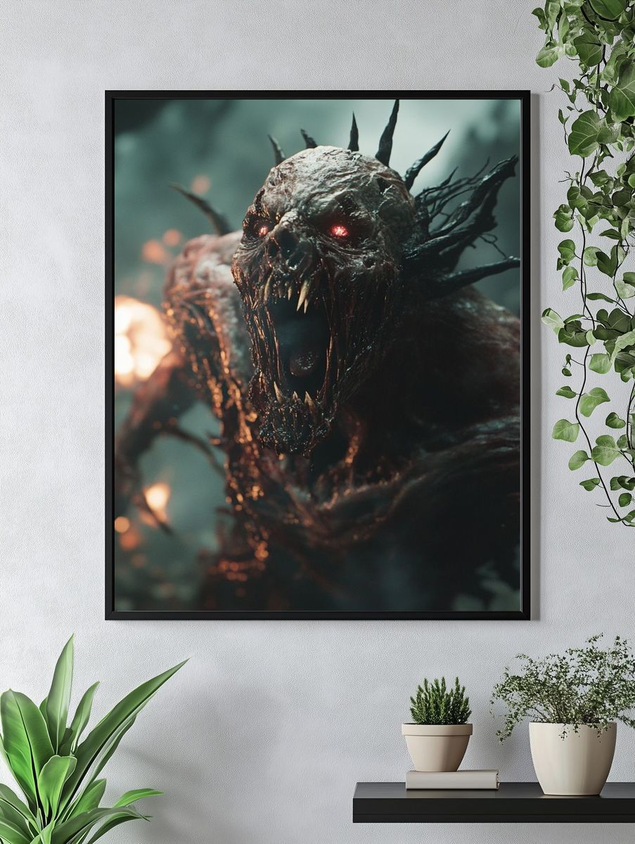 Demonic Skull Horror Poster. — room view 4