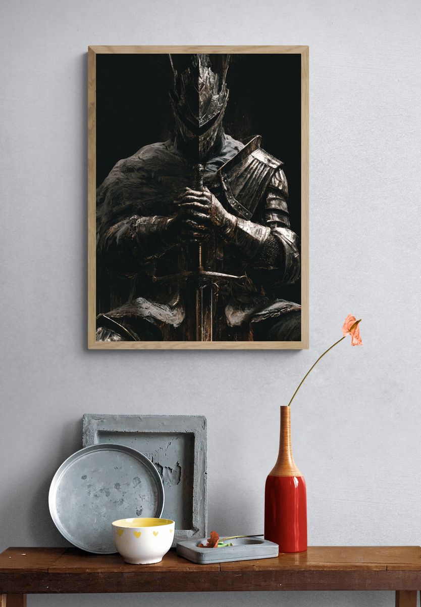 Dark Armored Knight Print. — room view 3