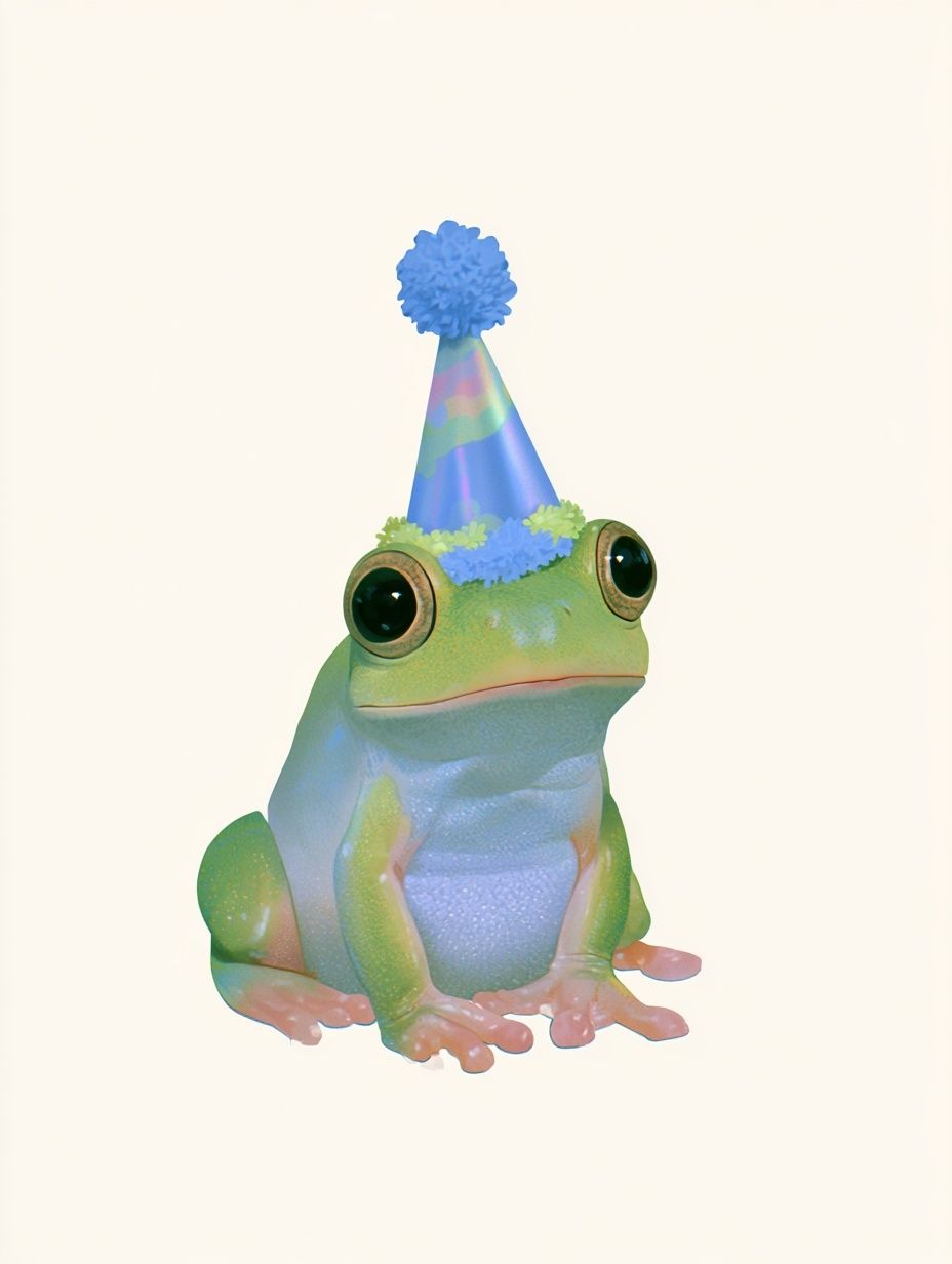 Party Frog Illustration Poster. poster — illustration art