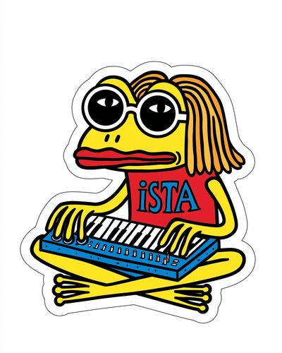Psychedelic Frog Keyboard Illustration Poster. poster