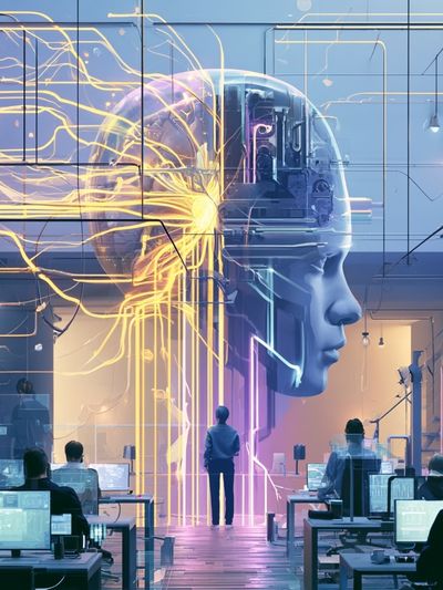 AI Brain Lab Digital Art Poster. poster print