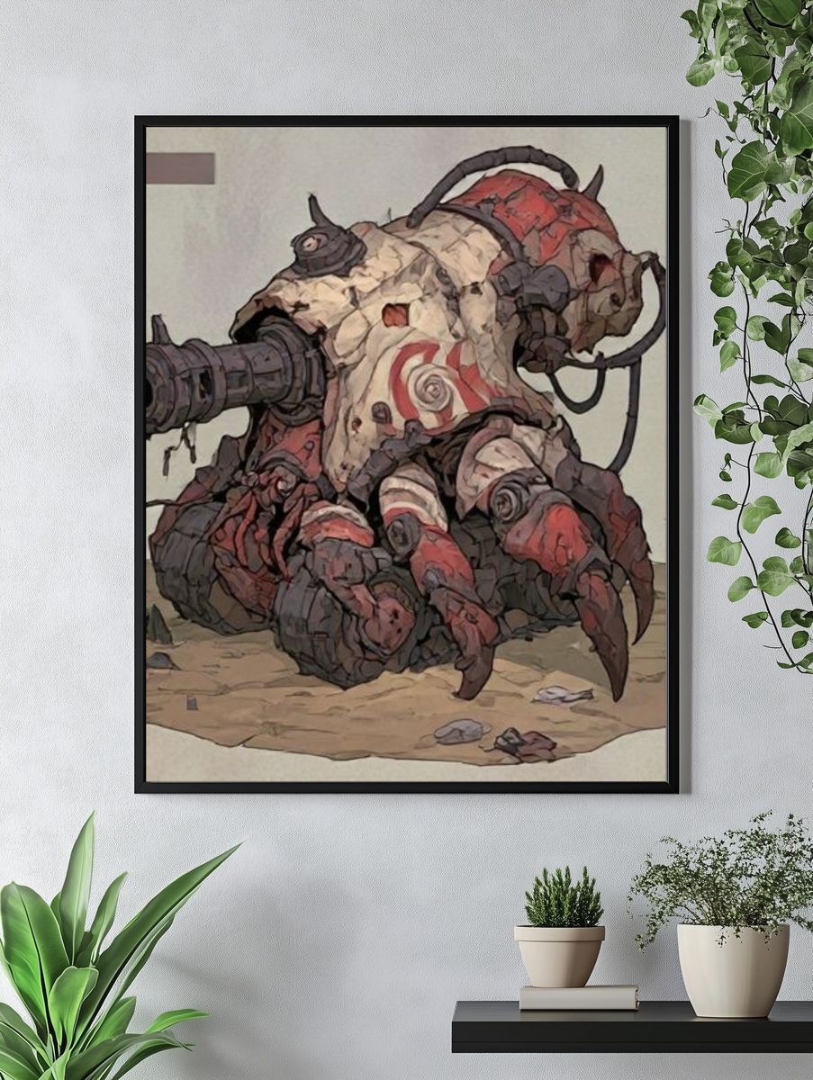 Mechanical Crab Illustration Poster. — room view 4