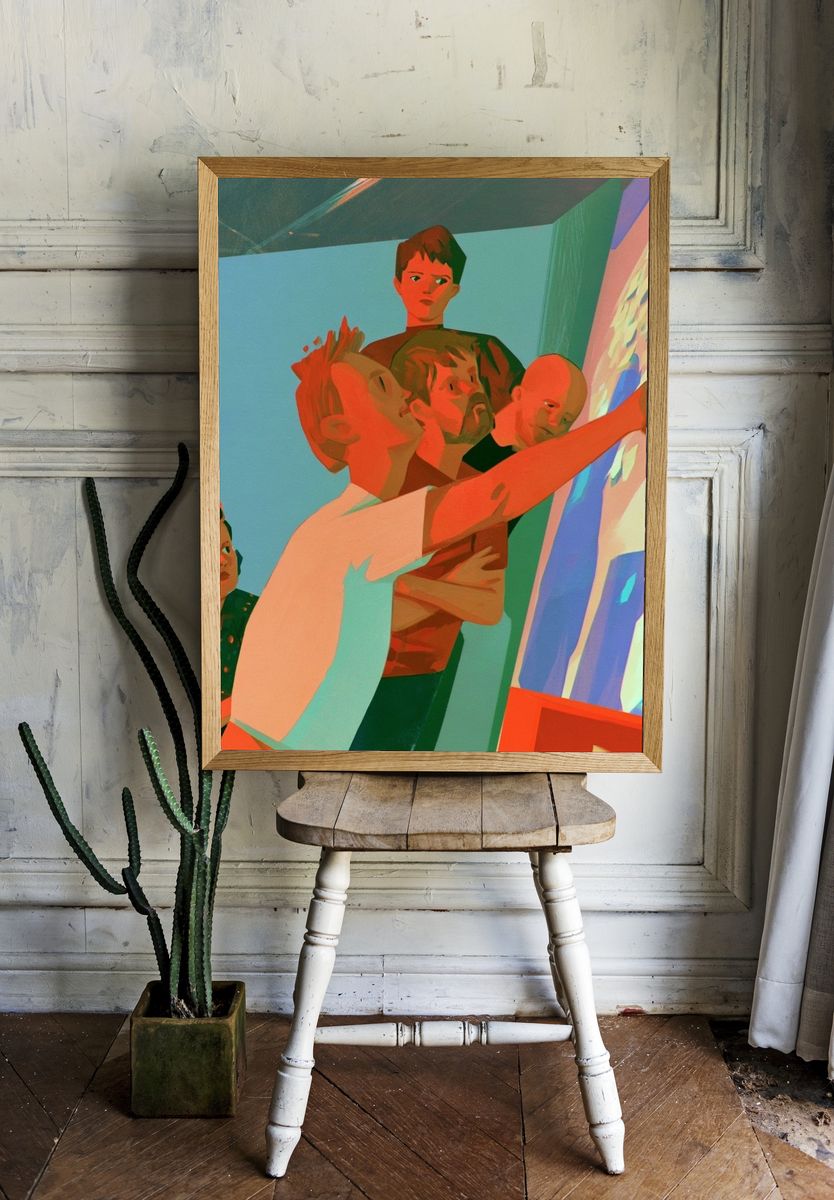 Creative Studio Figures Illustration Poster. — room view 1